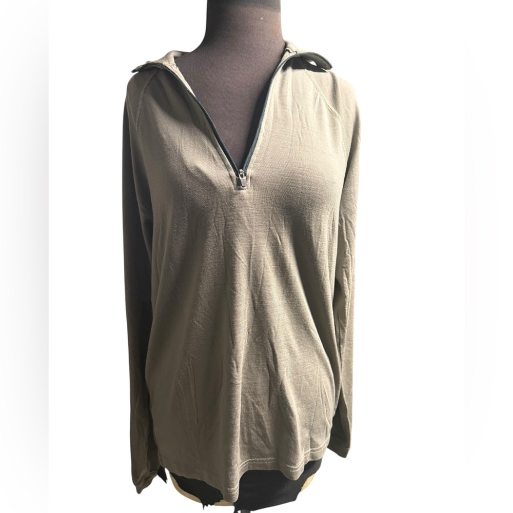 Ibex Quarter Zip-Up Pullover Mens M Made In USA Merino Wool Blend Preppy Casual